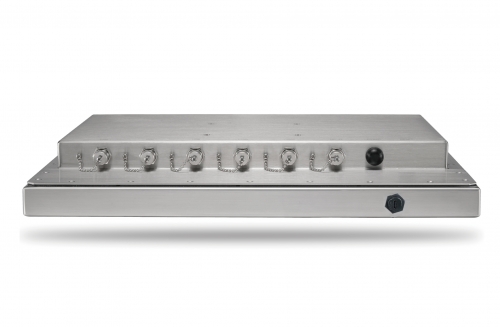 WTP-9H66-19 Stainless Panel PC showing ports