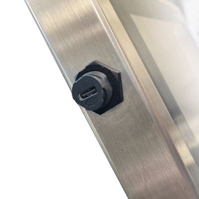 WTP-9H66-19 Stainless Panel PC Close-Up Shot